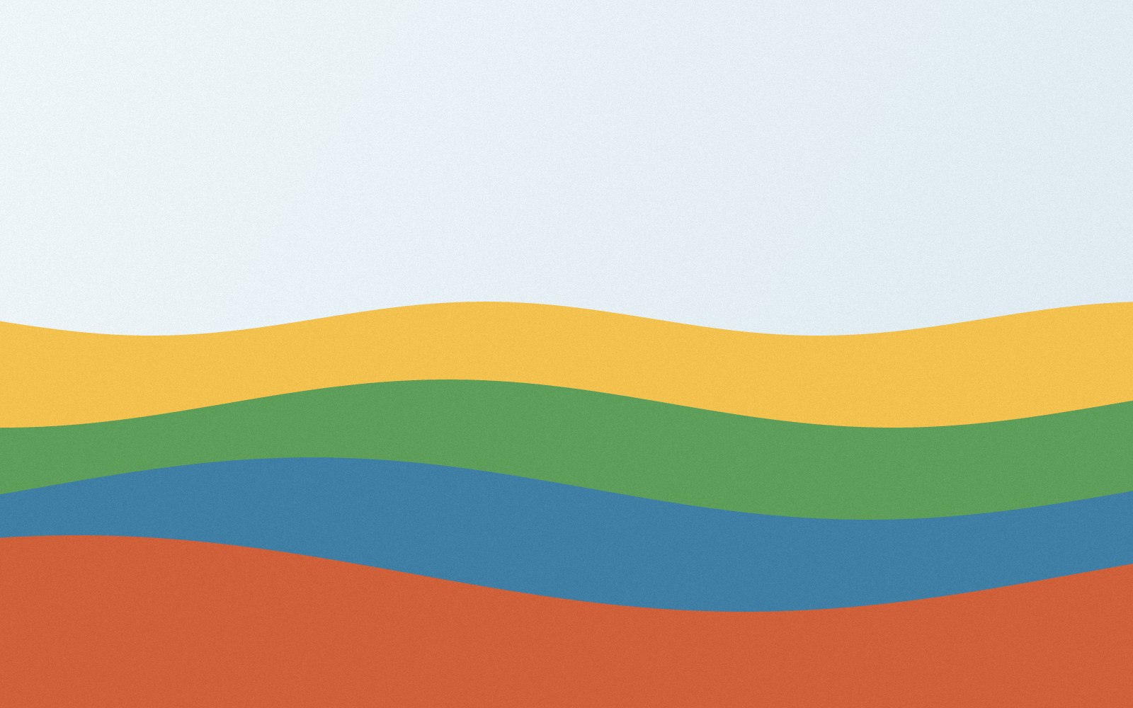 A graphic of wavy horizontal stripes in orange, blue, green, yellow and grey colours.